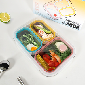 316L Stainless Steel BPA Free Food Grade PP Lid Sealed Three-Compartment <b>Lunch</b> <b>Box</b> Microwavable Dishwasher Safe Work Outdoor - Product Image 1