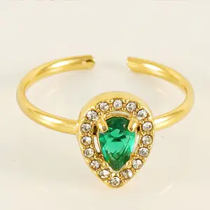 Hotsale in acciaio inox smart anello di zircone regolabile per le donne anello aperto di dimensioni con fiori di cristallo gioielli anello