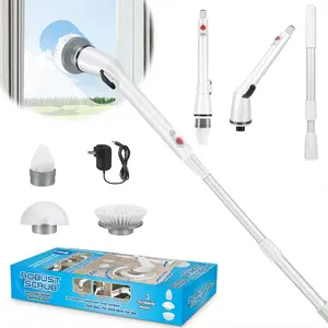 3 In 1 Household Tile Toilet Cleaner Telescopic Cleaning Brush Wireless USB Electric Cleaning Brush Power Scrubber