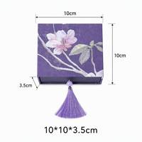 Boîte à bijoux rectangulaire rigide personnalisée avec fermeture éclair, finition mate, en papier d'art, pour emballage cadeau