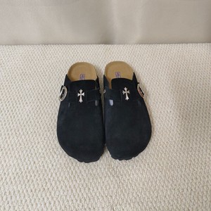 Mules et sabots orthopédiques de haute qualité en cuir véritable et daim pour femme avec semelle en liège - Product Image 1