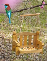 Mangeoire à oiseaux en forme de balançoire - Mangeoire Regency en forme de balançoire, mangeoire à oiseaux en bois en forme de banc pour accrocher à l'extérieur