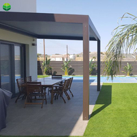 Pergola bioclimatique moderne en aluminium à lames orientables, écologique, imperméable, motorisée, avec cadre thermolaqué - Foire de Canton de Guangzhou