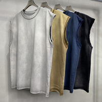 Débardeur sans manches en tricot vintage pour homme, couleur unie, épissage, logo personnalisable, coupe ample, haut de gamme, Europe, États-Unis