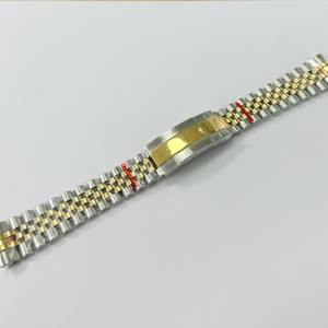 Correa de Reloj de Acero Inoxidable Sólido de 20 mm de Ancho con Hebilla de Ajuste Fino y Cierre Deslizante de Cinco Eslabones - Product Image 5