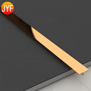 H4044 Foshan Factory Edelstahl Boden Inlay Streifen Gold Keramik Eck kante <span class=keywords><strong>T</strong></span>-Form Fliesen verkleidung - Product Image 5