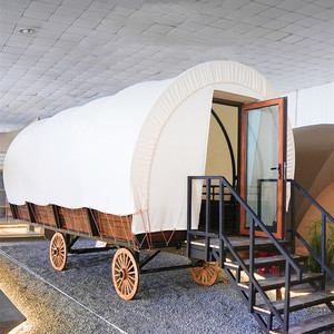 Oferta Especial: Carroza de Lujo Prefabricada Premier con Techo PVDF, Tienda de Glamping Familiar Estilo Safari para Vacaciones, Carroza Conestoga con Ruedas - Product Image 2