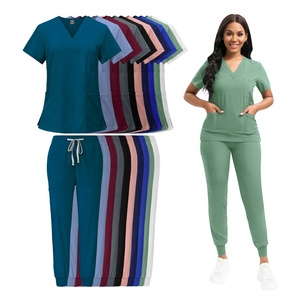 <span class=keywords><strong>2025</strong></span> Bán Buôn Thoáng Khí Spandex Tẩy Tế Bào Chết Mềm <span class=keywords><strong>4</strong></span>-Cách Căng V Cổ Jogger Đặt Bệnh Viện Đồng Phục Cho Phụ Nữ Người Đàn Ông Điều Dưỡng Đồng Phục - Product Image 3