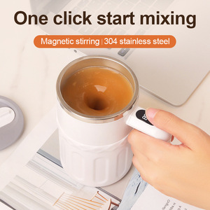 <span class=keywords><strong>Mug</strong></span> à café magnétique auto-mélangeur rechargeable et portable <span class=keywords><strong>avec</strong></span> affichage LED, en acier inoxydable 304, agitation électrique - Product Image 1