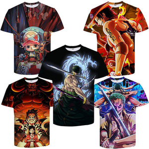 Camiseta de Anime con Estampado <span class=keywords><strong>3D</strong></span>, Corte Regular, Cuello Redondo, 100% Algodón, Ecológica, Ligera, Transpirable, Informal, Básica - Product Image 2