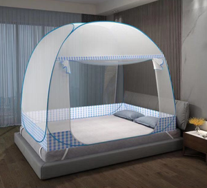 Mosquitero Plegable Tipo Yurta, Diseño Circular Moderno para el Hogar y Viajes, 100% Poliéster, Mosquitero de Verano para Cama Individual - Product Image 1