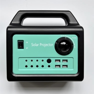 <span class=keywords><strong>Projecteur</strong></span> de télévision satellite extérieur Highfly avec panneau solaire 15W, batterie LiFePO4, 720P, 3-4 heures de projection, portable, comprend 4 ampoules - Product Image 3
