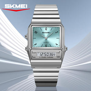 Reloj de Cuarzo de Marca de Moda con Logotipo Personalizado OEM, Caja Cuadrada, Esfera Pequeña, Resistente al Agua 3ATM, Movimiento Japonés, Relojes de Doble Hora para Mujer - Product Image 1