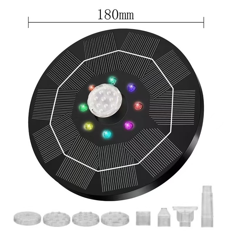 Solar-Powered LED IP68 PC Material Outdoor Pool Floating Mini Garden Courtyard Small Fountain