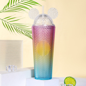 Botellas de Agua <span class=keywords><strong>con</strong></span> Diseño de <span class=keywords><strong>Mickey</strong></span> y Durian, Gran Capacidad, Color Degradado, Nuevo Diseño, Doble Capa, Plástico, Asa de Mano - Product Image 6