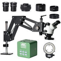 4K 2K Stereo Microscope LED Illumination Trinocular Microscope for Diamond Jewelry Setting and Goldsmithing with Optical Tools