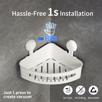 Haili — organiseur mural de rangement en plastique, sans perçage, support de panier à ventouse sous vide pour accessoires de salle de bain