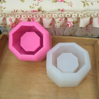 Épais haute qualité 1 PC hexagone Silicone Pot de fleur moule bricolage bougeoir Durable ciment silicone moule
