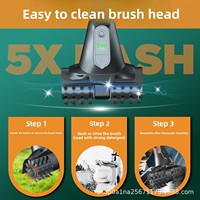 JXY JXY-GV51 Nouvelle brosse de barbecue électrique sans fil portative en acier inoxydable et plastique, poils rigides, moteur 650 tr/min, autonomie de 2 heures