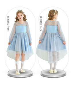 Robe de princesse élégante en maille pour filles 2026, robe de soirée formelle à manches longues en dentelle pour enfants, idéale pour Noël et les fêtes - Product Image 5