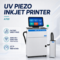 Impresora de Inyección de Tinta UV Piezoeléctrica A700 Directo de Fábrica con Cabezal de Impresión Seiko 510/1020 para Impresión de Alta Resolución de Códigos de Barras, Códigos QR y Logotipos