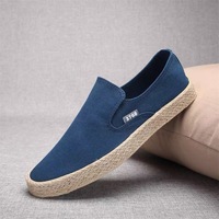 Chaussures décontractées tendance pour hommes en toile, légères et confortables, à enfiler, vulcanisées, avec semelle extérieure en caoutchouc et doublure en coton – Grande Vente