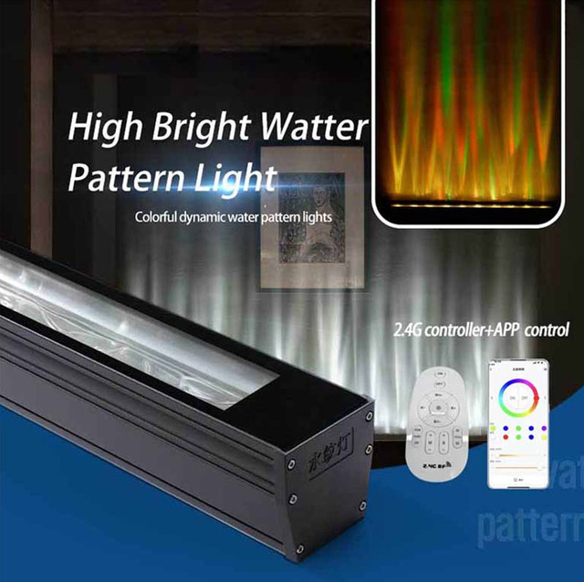 LED Water Pattern Lamp Sconces IP65 Waterproof 3D Dynamic Wall Washer for Living Room & KTV Background Lighting