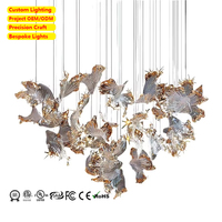 Lustre de style moderne pour décoration intérieure, luminaire suspendu en verre LED en forme d'anneau, chambre à coucher, salon, villa, éclairage personnalisé