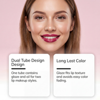 Gloss à lèvres brillant longue tenue 2-en-1 AMZ (rose foncé) – Couleur intense, lisse, hydratante, éclatante, polyvalente pour un usage quotidien