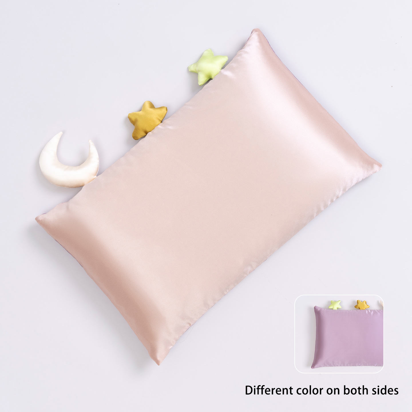 A pink+B purple Children Silk Pillow