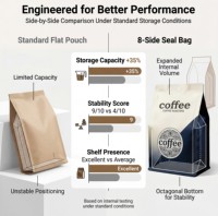 Sachets Mylar à fond plat personnalisés imprimés, à valve et fermeture éclair, en aluminium, pour grains de café, 3kg, 5kg, 10kg, 15kg – Vente chaude