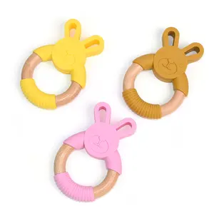 Baby New Teether New Design Silicone And Wood Teether And Wood Baby Teether Toy Baby Teethers Newborn Wood