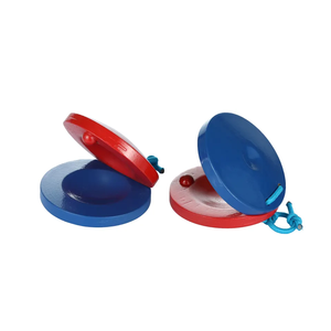 Juguetes educativos para bebés, castañuelas redondas de madera para bebés, instrumento de juguete para niños, anillo doble rojo y azul, juguetes para hacer un sonido - Product Image 3