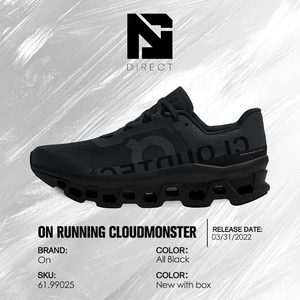 Cloudmonster 'All Black' Zapatos Cómodos y Modernos de Malla Transpirable para Caminar - Product Image 6