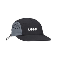 Casquette de course à 5 panneaux avec logo personnalisé, séchage rapide, légère, respirante, en maille, pour la pêche, la randonnée, le camping en plein air