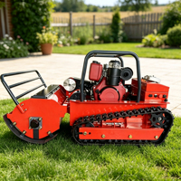 Tondeuse robotisée professionnelle tout-terrain sans fil 4 temps télécommandée sur chenilles avec contrôleur sans fil longue portée et fonction mulchage