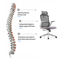 Chaise de bureau ergonomique haut de gamme à dossier haut en maille avec base chromée, pivotante et réglable, design respirant pour chambre et bureau à domicile