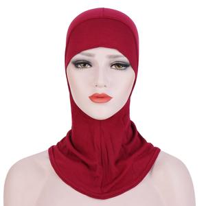 Vente chaude respirant sous l'écharpe Hijab casquette de soie coton couleur Pure chaud modal Hijab écharpe arabe Hijab casquettes - Product Image 4