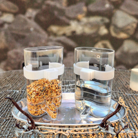 Distributeur d'eau pour oiseaux en plastique écologique, adapté aux perroquets, accessoires de cage intérieure/extérieure pour un aménagement propre et pratique