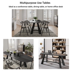 Thiết kế hiện đại bàn học tại nhà văn phòng hiện đại đơn giản bàn ông chủ máy tính viết chơi game hình bầu dục màu nâu bàn lưu trữ gỗ - Product Image 2