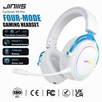Casque de jeu sans fil JINMS V9 Pro, son surround virtuel 7.1, batterie remplaçable