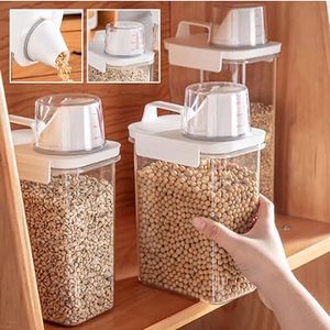 Ngũ cốc Dispenser dễ dàng lưu trữ lưu lượng Jar nhựa công suất lớn ngũ cốc dispenser, thực phẩm lưu trữ <span class=keywords><strong>container</strong></span> với nắp đậy kín - Product Image 3