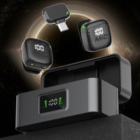 Microphone Lavalier Sans Fil Intelligent MIC3 AI 2.4G avec Affichage du Niveau de Batterie, Fixation Magnétique, pour Diffusion en Direct en Extérieur, Portée de 30 Mètres, Éclairage Éclatant
