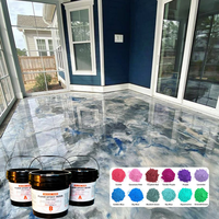 Peinture en résine liquide gris métallisé, effet granit, auto-nivelante, haute brillance, imperméable, antidérapante, résistante à l'usure, durable