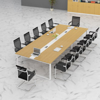 Ensemble table et chaises de conférence modernes pour la maison ou le bureau – Bureau long au design minimaliste, petit poste de travail