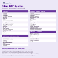 Printer DTF 30cm Dual Printhead Sistem Sirkulasi Tinta Putih Pemanasan 3-Tahap untuk Transfer Panas Kaos dan Film PET yang Stabil