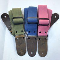 Modern Design Cotton Material Leather Ends Adjustable Length Guitar Strap Guitar Accessories