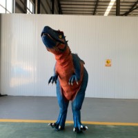 Costume de dinosaure Allosaurus robotique animatronique à structure métallique, réaliste, taille adulte, résistant aux intempéries, avec jambes cachées, pour centre commercial et garderie