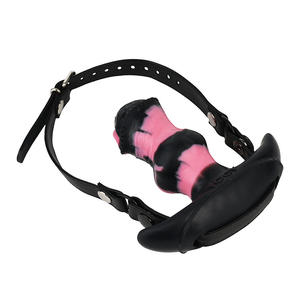 Consolador de caballo con correa de cuero ajustable con mordaza de boca, juguete sexual <span class=keywords><strong>para</strong></span> juego de pareja, bozales de boca de engranaje de Bondage - Product Image 6