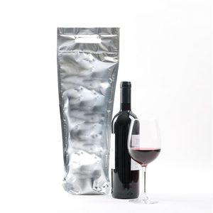 Borsa personalizzata per bottiglie di vino con dispositivo di raffreddamento termico eco-friendly e biodegradabile con manico "congelato" - Product Image 3